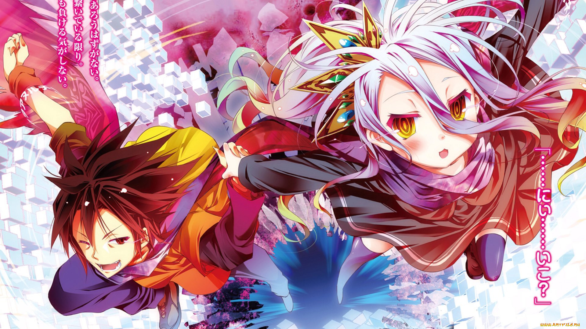 Обои Нет игры, нет жизни Аниме No Game No Life, обои для рабочего стола,  фотографии нет игры, нет жизни, аниме, no game no life, нет, игры, жизни,  парень, девушка, персонажи Обои для